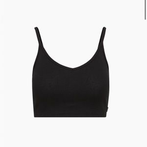 Aritzia V-Neck Crop Tank Top Diablo Black XS NWT
